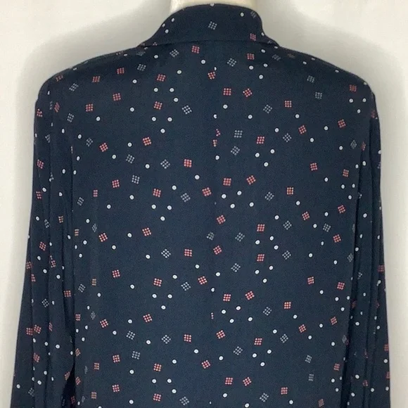 & Other Stories Navy Geometric Print Lightweight Viscose Blazer Size 8 - Picture 3 of 16